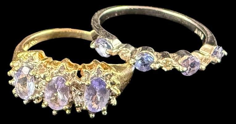 2 14k Gold Rings with stones: 2 14k Gold Rings with stones. Approx. 5 grams.