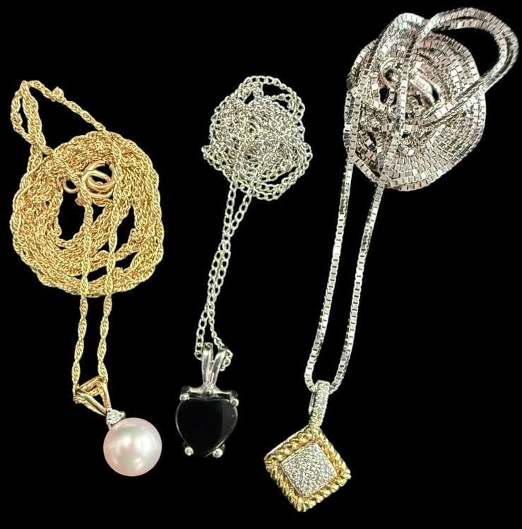 3 14k Gold Necklaces with pendants (1 of 3)