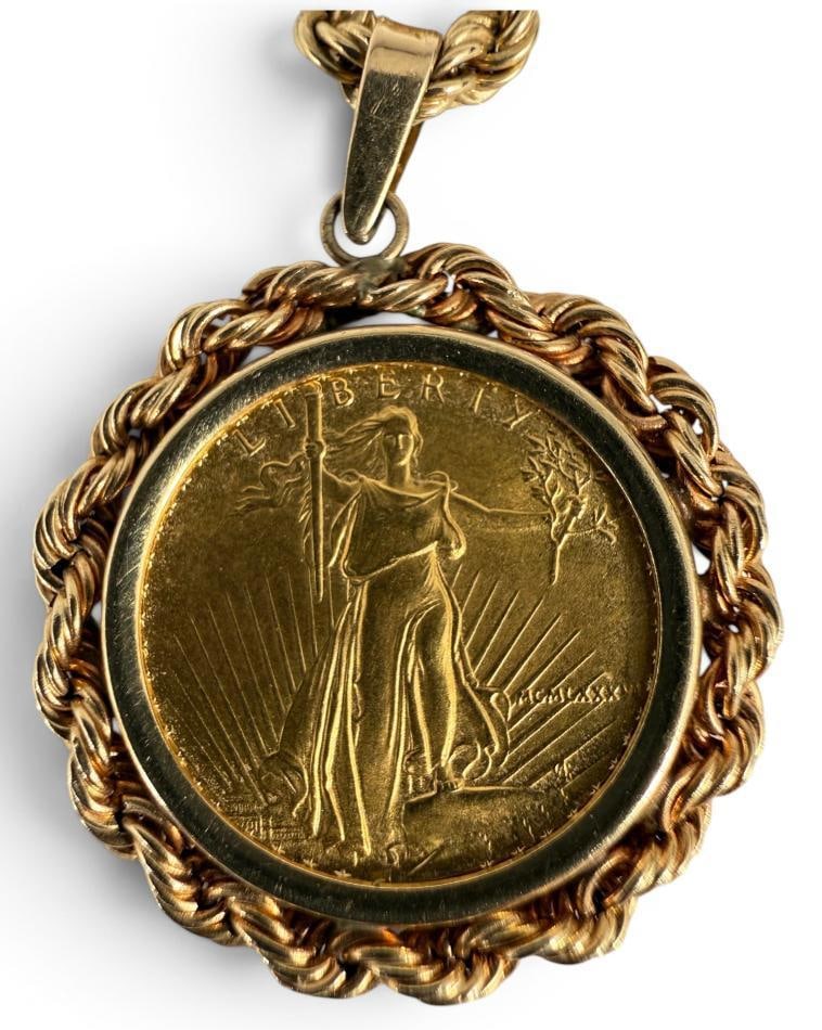 1986 $5 Gold Eagle with 14k Gold Chain (1 of 6)