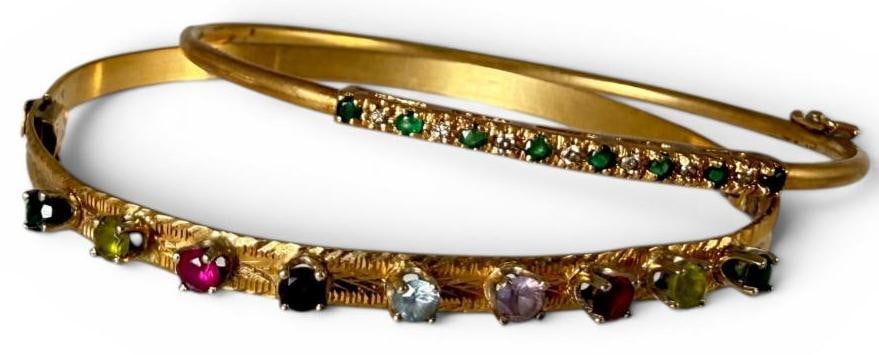 2 14k Gold Bracelets with Stones (1 of 7)