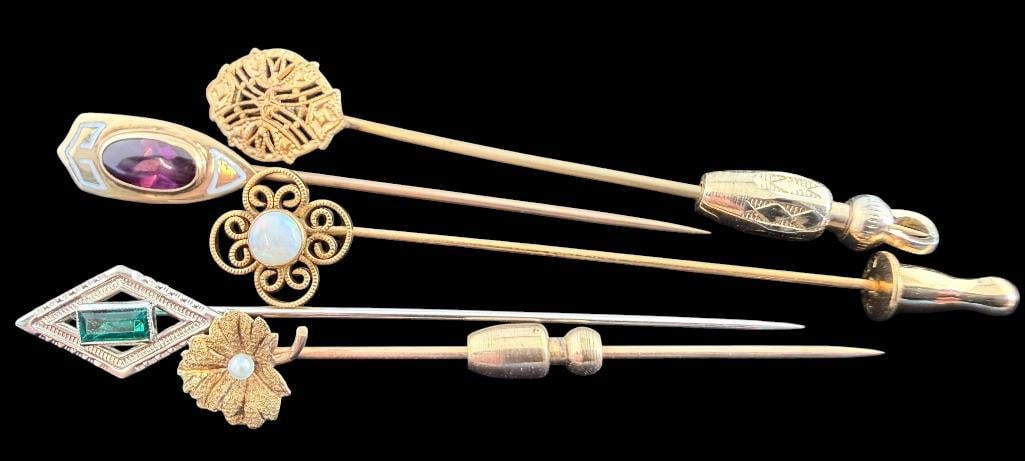 5 Stickpins, some gold (1 of 7)