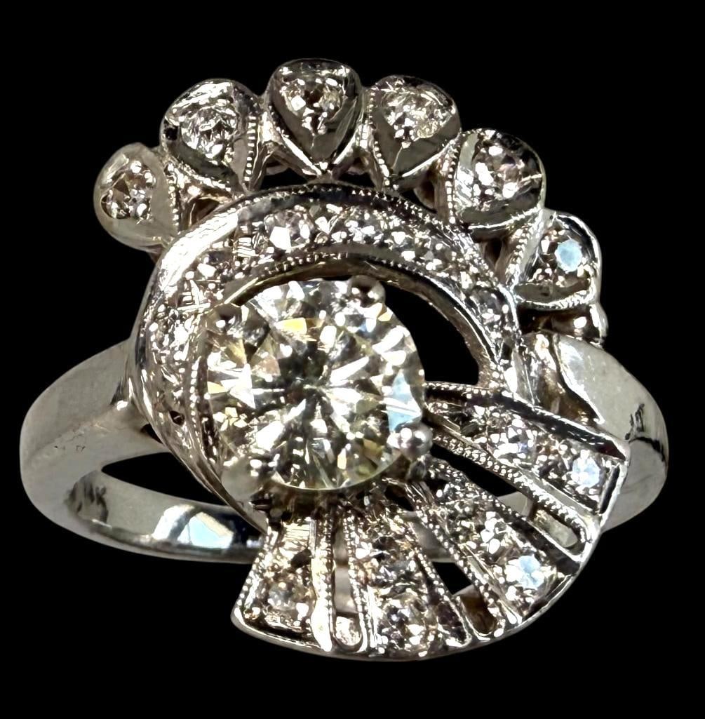 14k Gold and Diamond Art Deco ring (1 of 5)