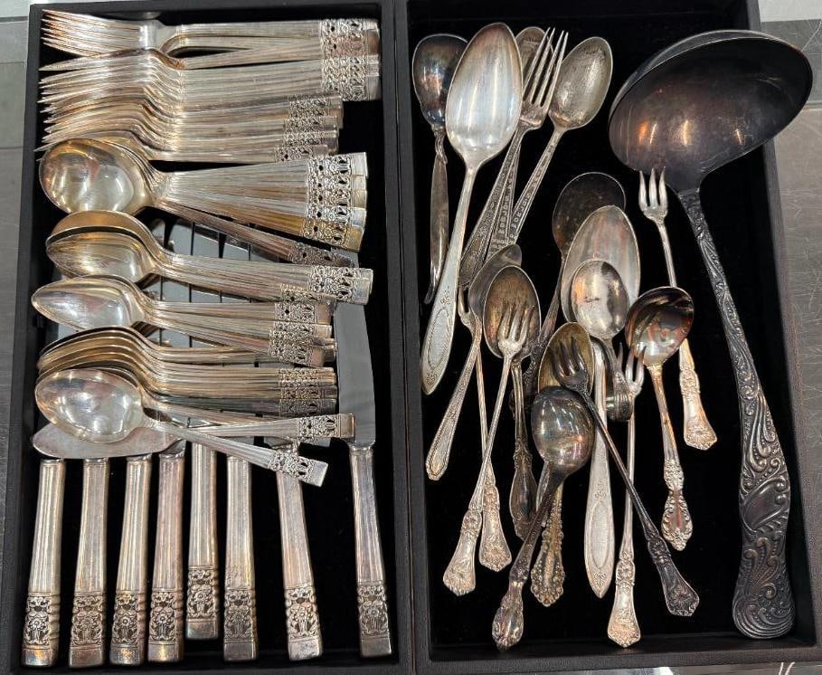 Group of Silver Plated Flatware: Group of Silver Plated Flatware. Over 50 pieces.