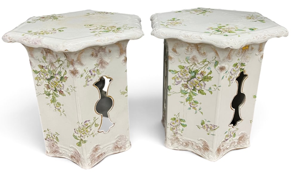 Antique Porcelain Plant Stands / Garden Seats (1 of 7)
