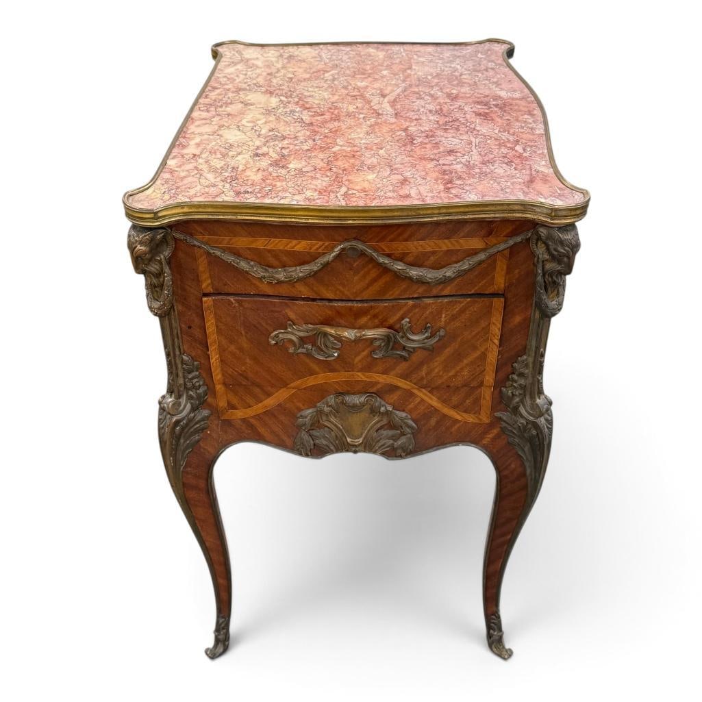 French Marquetry table with Marble top (1 of 14)