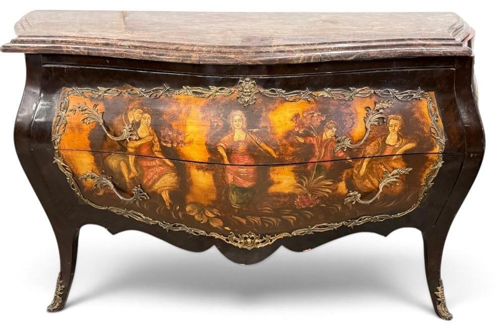 Louis XV style bombe commode (1 of 9)