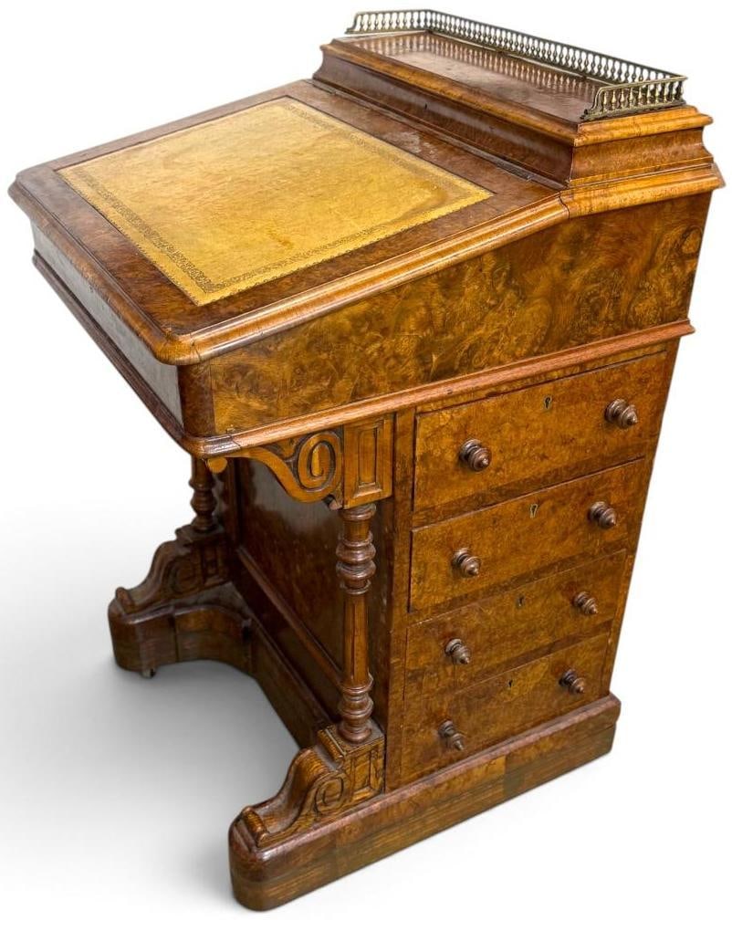 Victorian Burr Walnut Davenport Desk (1 of 7)