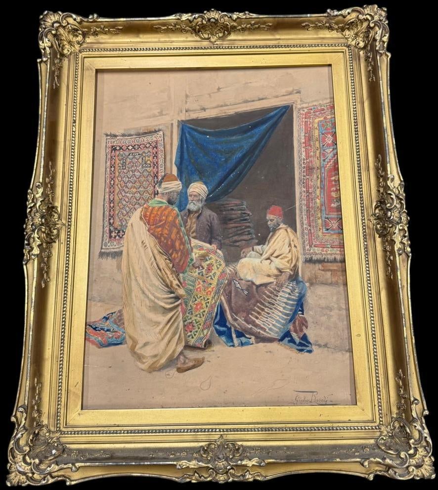 Giulio Rosati signed orientalist watercolor (1 of 12)