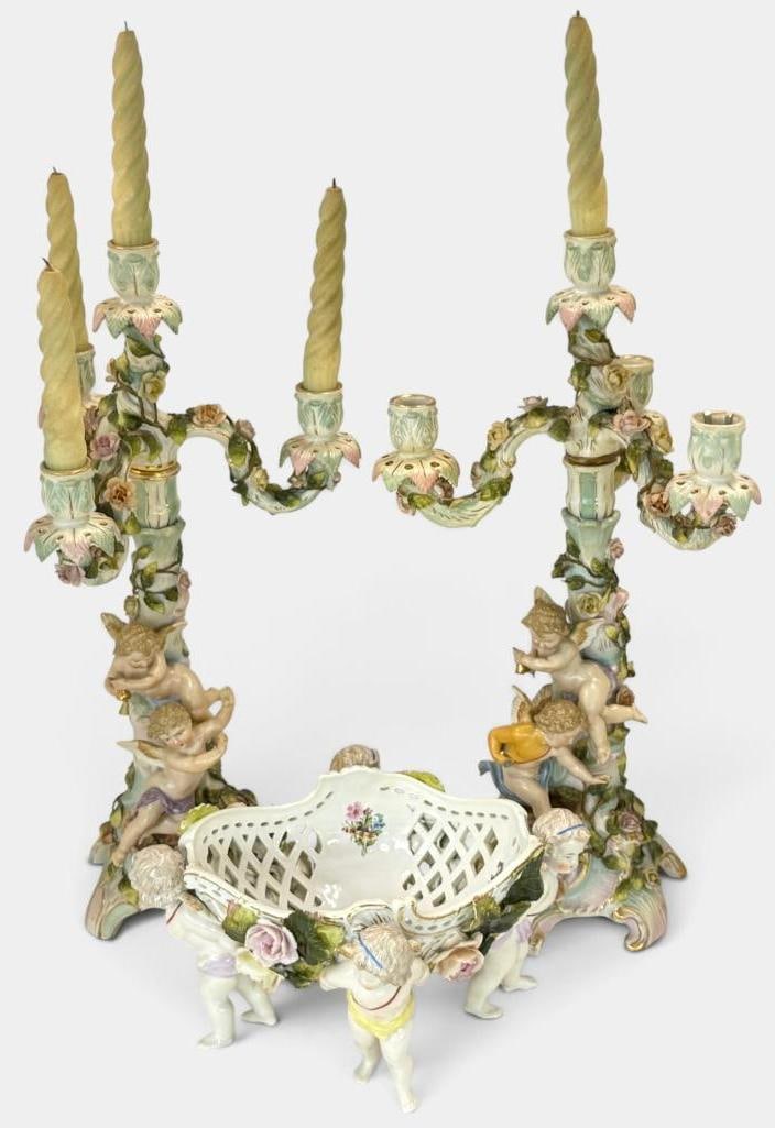 Capodimonte Candelabra and Reticulated Bowl (1 of 18)