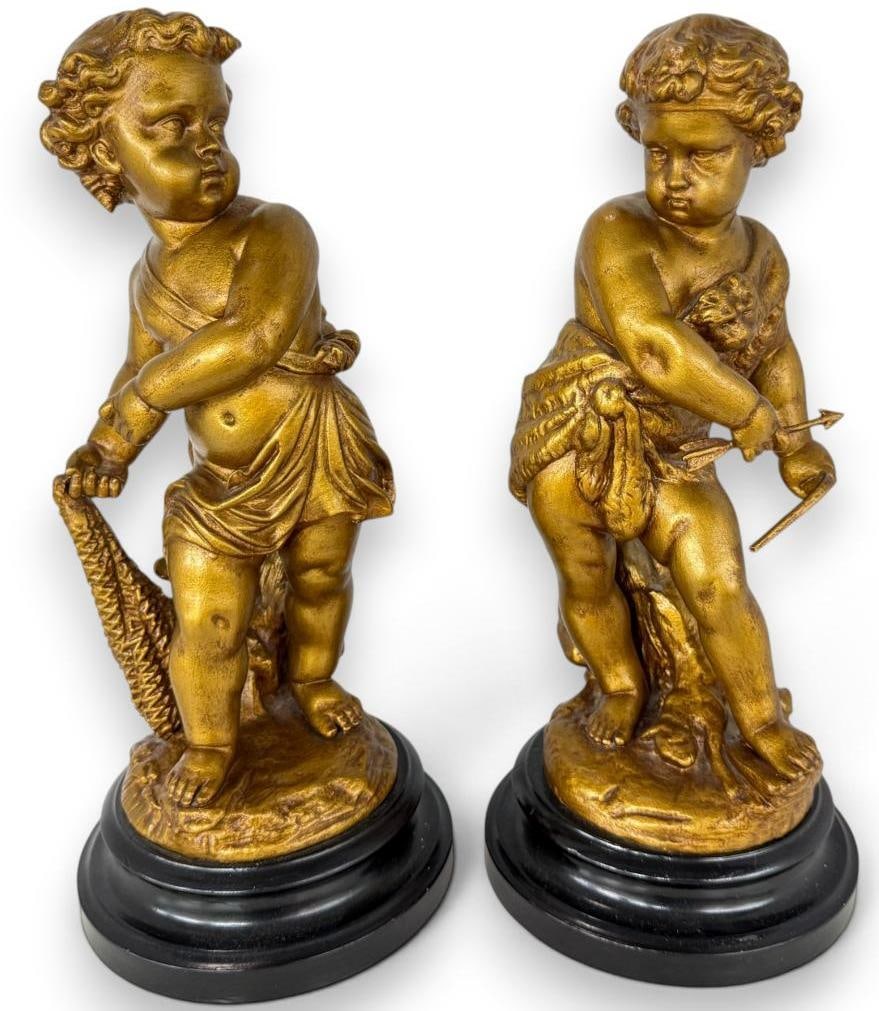2 Gold Gilt Cherub Statues (1 of 8)