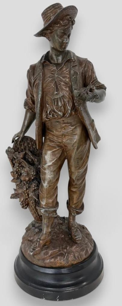 French Statue of a young Vineyard Worker (1 of 5)