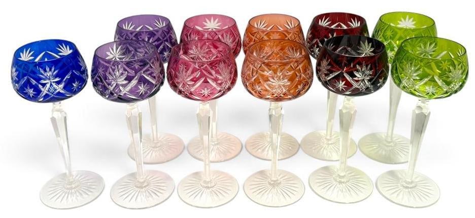 11 Colorful Cut to Clear Crystal Glasses (1 of 3)