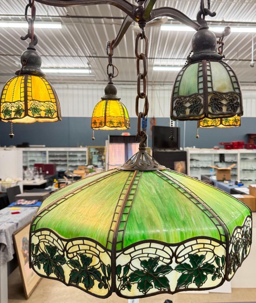 Fabulous Handel Maple Leaf Spider Chandelier - 2
