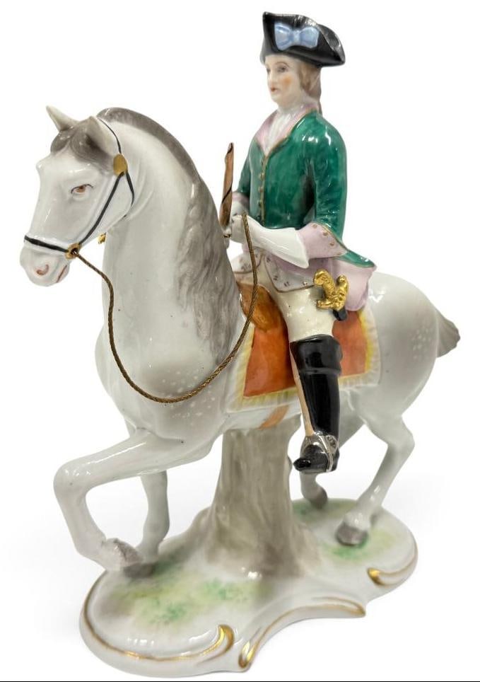 Capodimonte porcelain Horse Rider: Capodimonte porcelain Horse Rider. Approx. 8 x 7 x 4 inches.