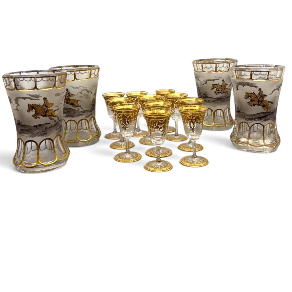 Gold Gilt decorated Port Glasses and more (1 of 5)