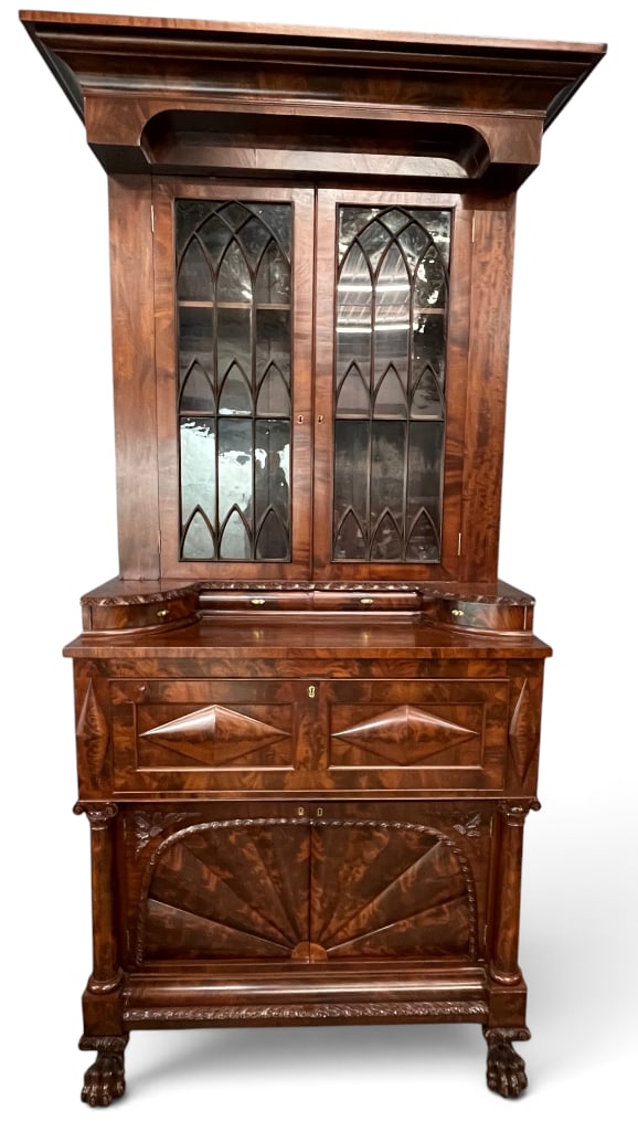 Federal Secretary Bookcase in Flame Mahogany (1 of 16)