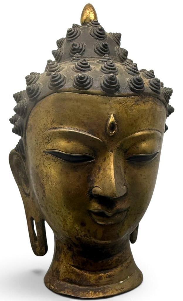 Chinese Brass Buddha Head (1 of 3)