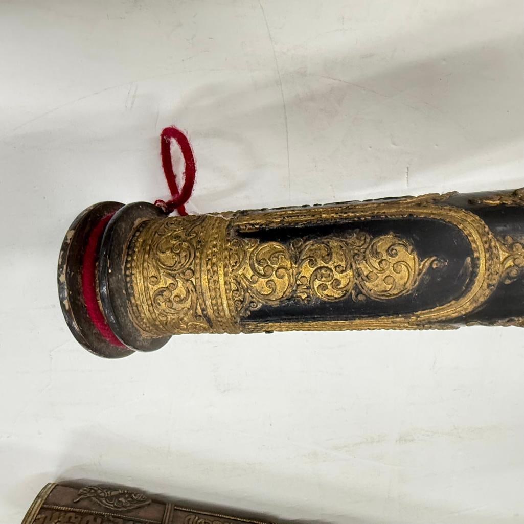2 Tibetan Scroll Holders - 3