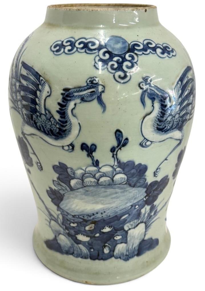 Large Chinese Qing Porcelain Jar: Large Chinese Qing Porcelain Jar with for character mark.