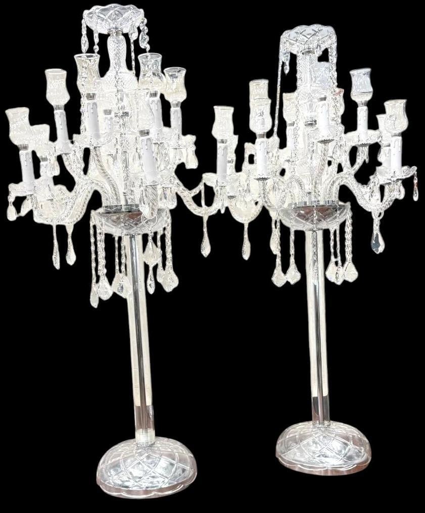 Pair of Elegant 10 Arm Candelabra: Pair of Elegant 10 Arm Candelabra. Perfect for Wedding decorations or statement pieces in your home. Approx. 48 x 22 x 22 inches. Local pick up or 3rd party shipping only.