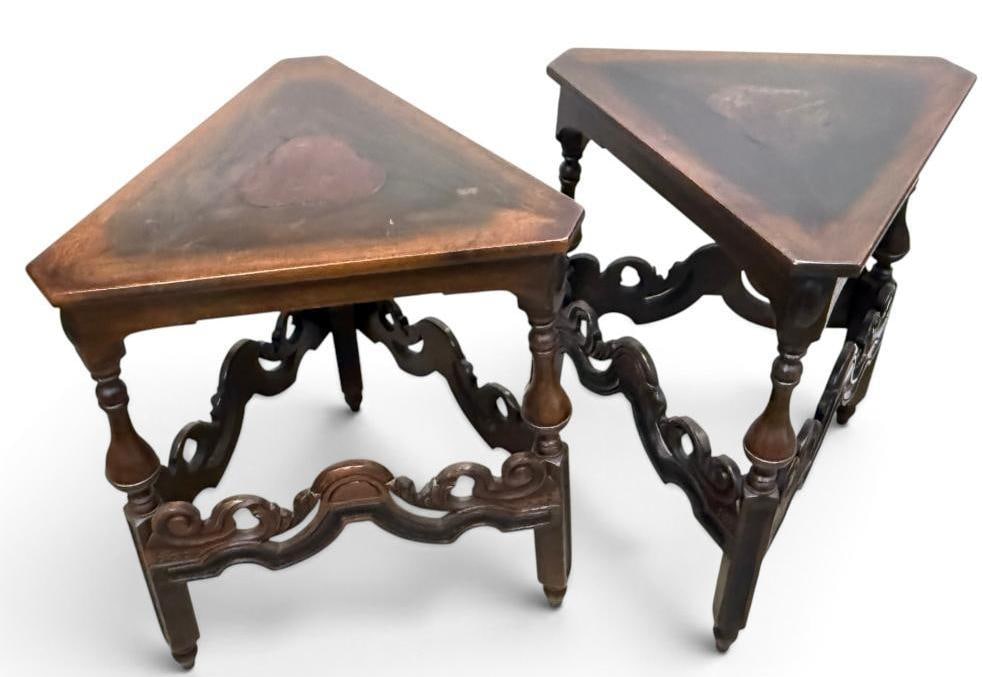Pair of Kittinger Walnut Triangle side tables (1 of 4)