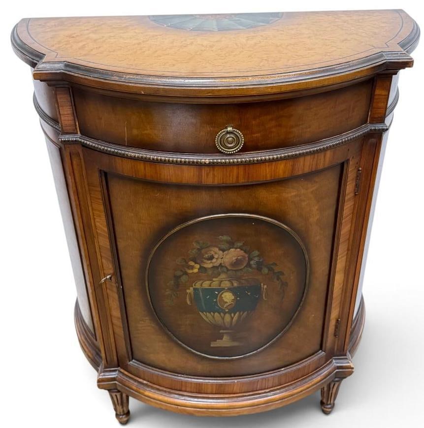 Hand Painted Maple Demi-Lune cabinet (1 of 6)