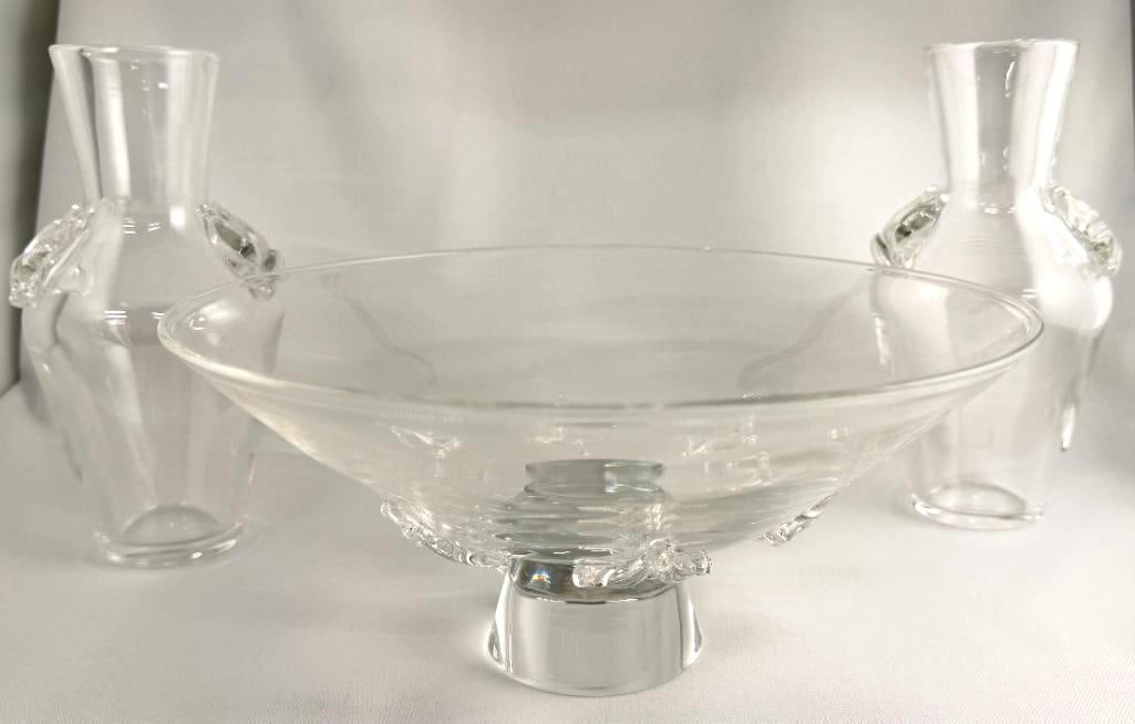 Steuben Crystal Star Spangled Bowl and Vases (1 of 14)