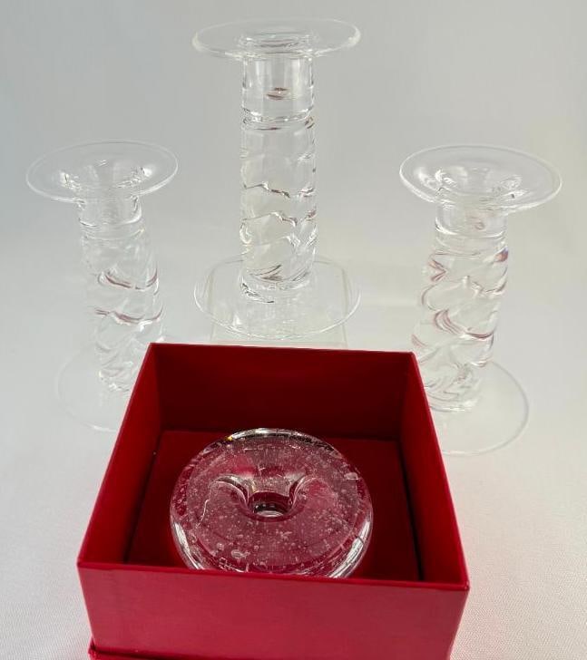 4 Steuben Art Glass Candlesticks (1 of 7)