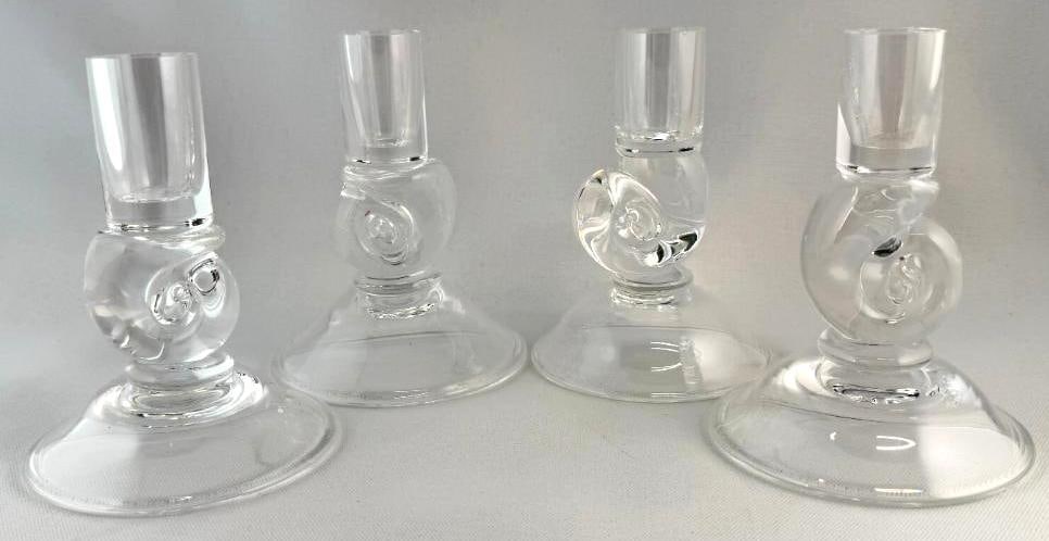 4 Steuben Art Glass Candlesticks (1 of 6)