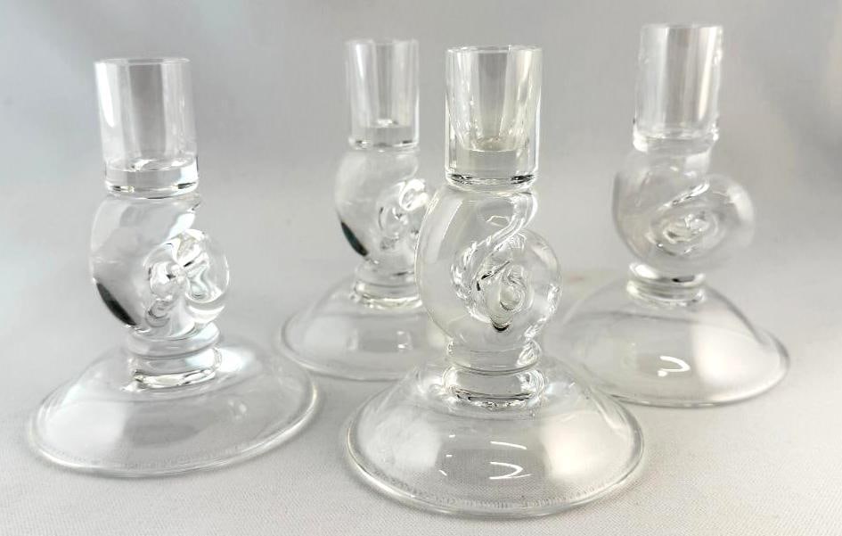 4 Steuben Art Glass Candlesticks (1 of 5)