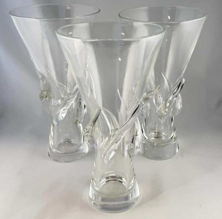 3 Steuben Crystal Rose Vases (1 of 4)