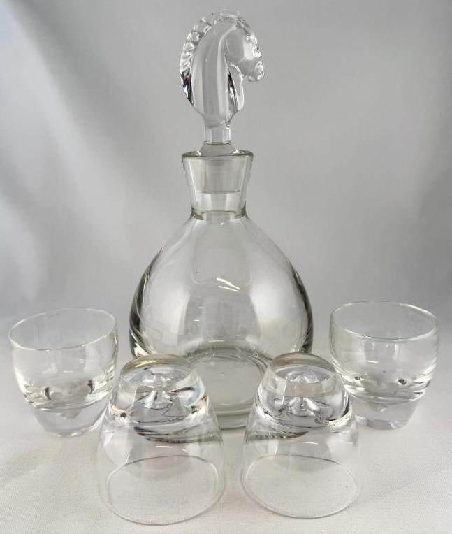 Steuben Art Glass Equestrian Horse Head Decanter (1 of 5)