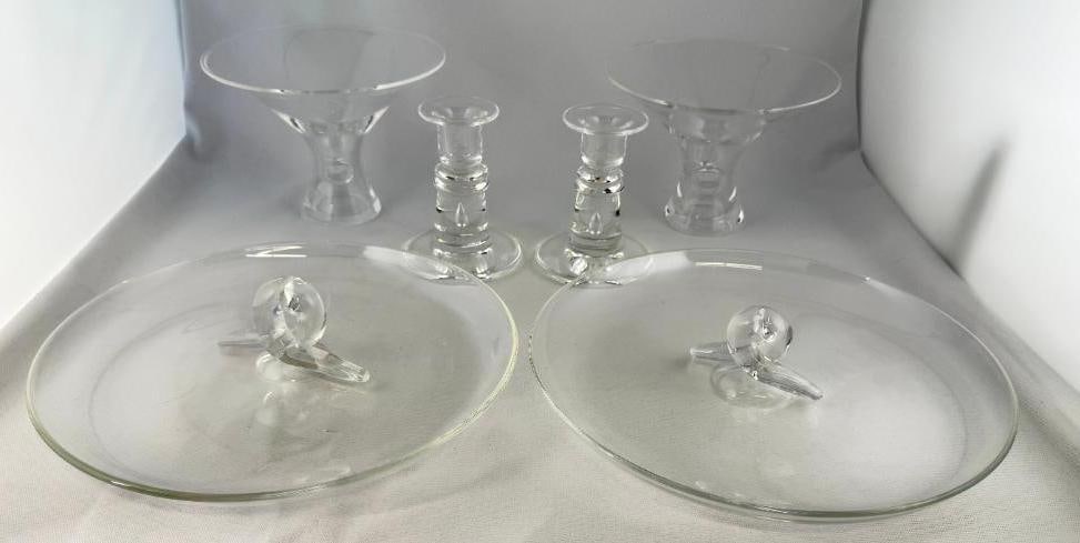 Steuben Crystal Trays, Vases and Candlesticks (1 of 6)