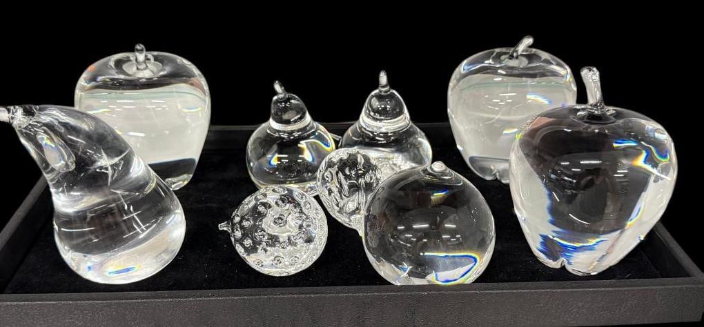 9 Steuben Art Glass Fruit Paperweights (1 of 5)