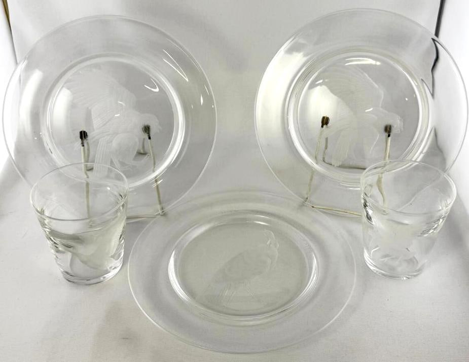 Steuben Art Glass Plates and Glasses (1 of 11)
