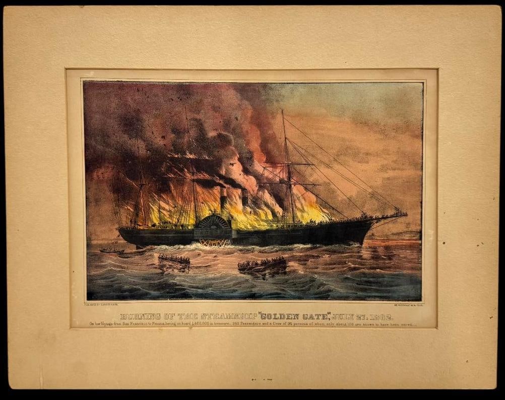 Currier & Ives Burning of the Steamship Golden Gate (1 of 7)