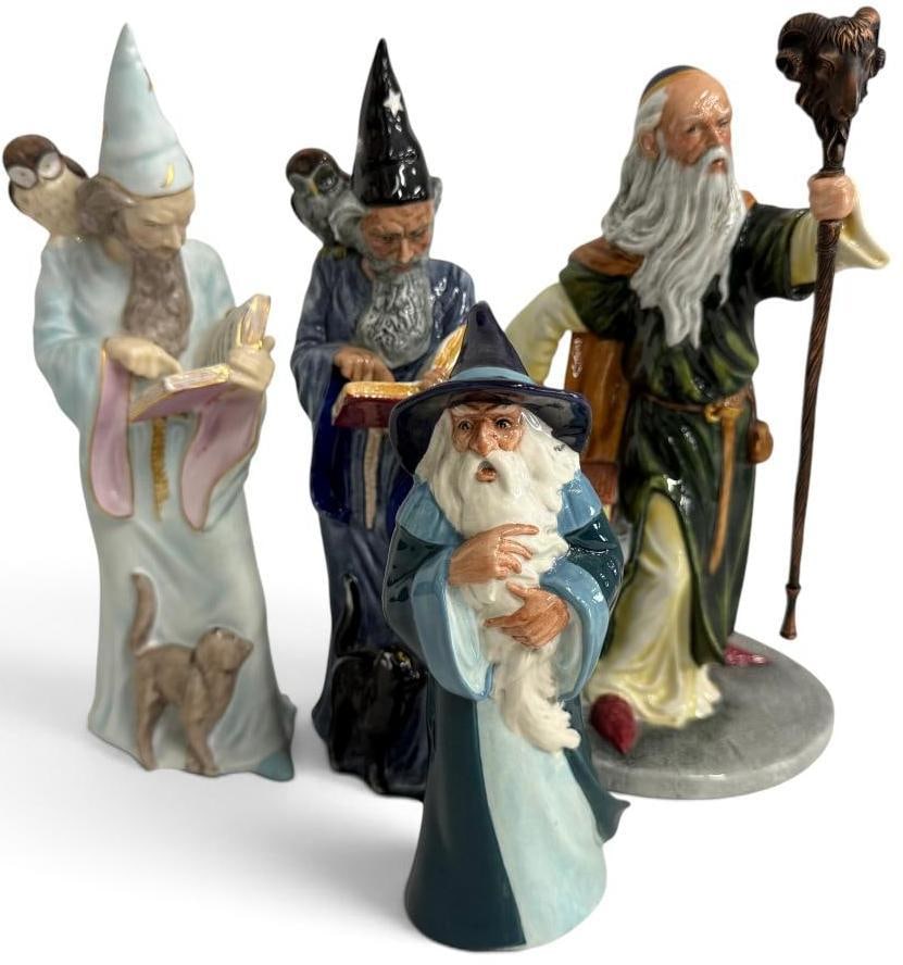 4 Royal Doulton Figures: 4 Royal Doulton Figures. Including The Wizard, Gandalf, Merlin and The Wizard.