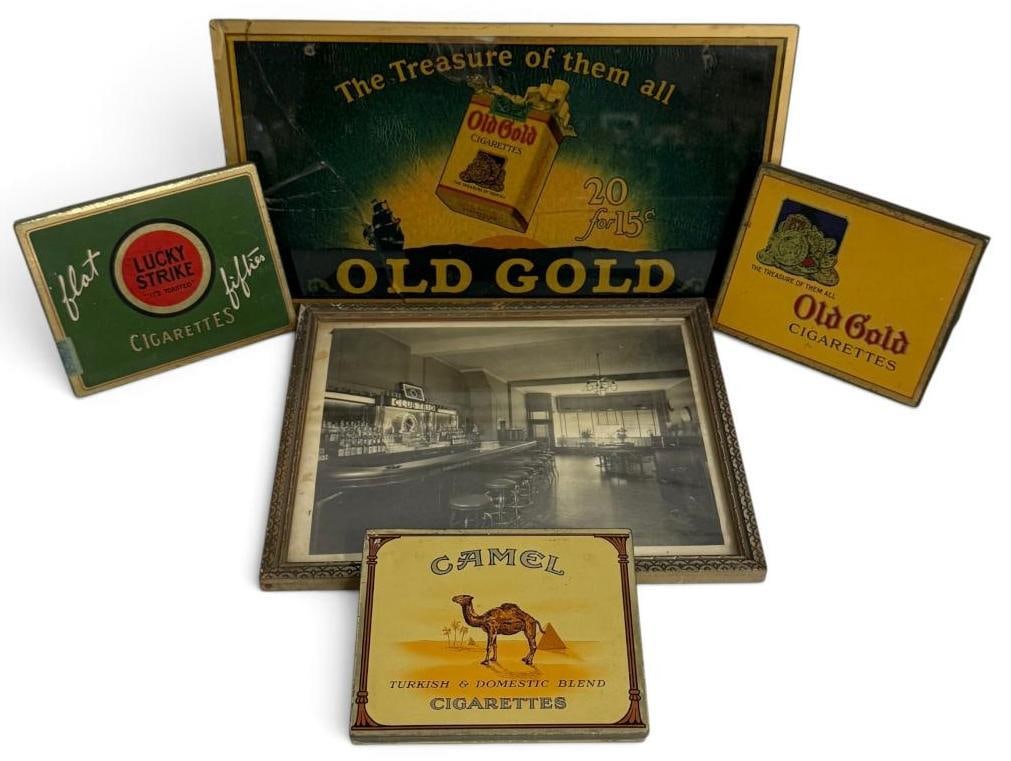 Cigarette sign, tins and Club Trio photo (1 of 8)