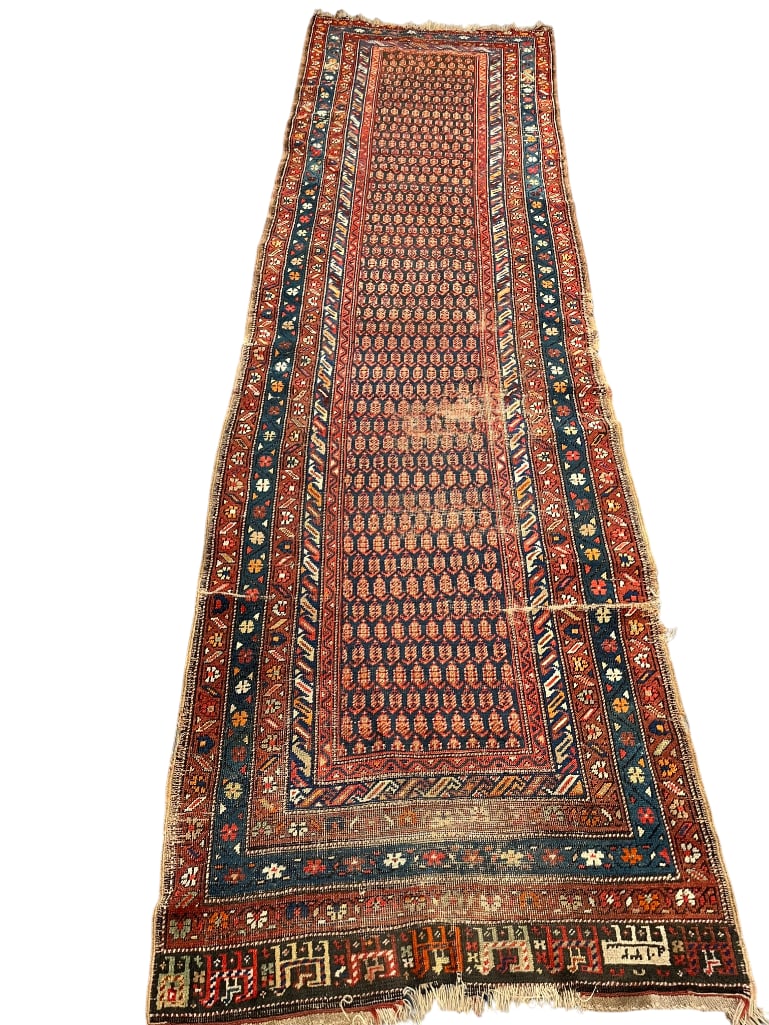 Persian Senneh Runner: Persian Senneh Runner. Approx. 11'4" x 3'4".