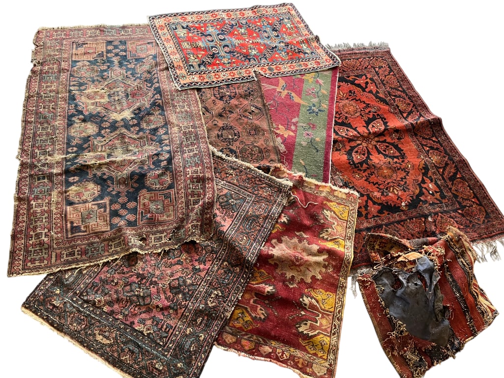 Afghan, Persian. Chinese rugs etc.: Afghan, Persian. Chinese rugs etc. 8 pieces.