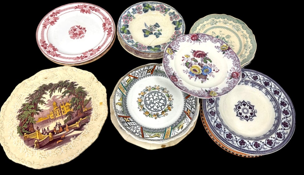 16 Transferware plates, bowls etc. (1 of 6)