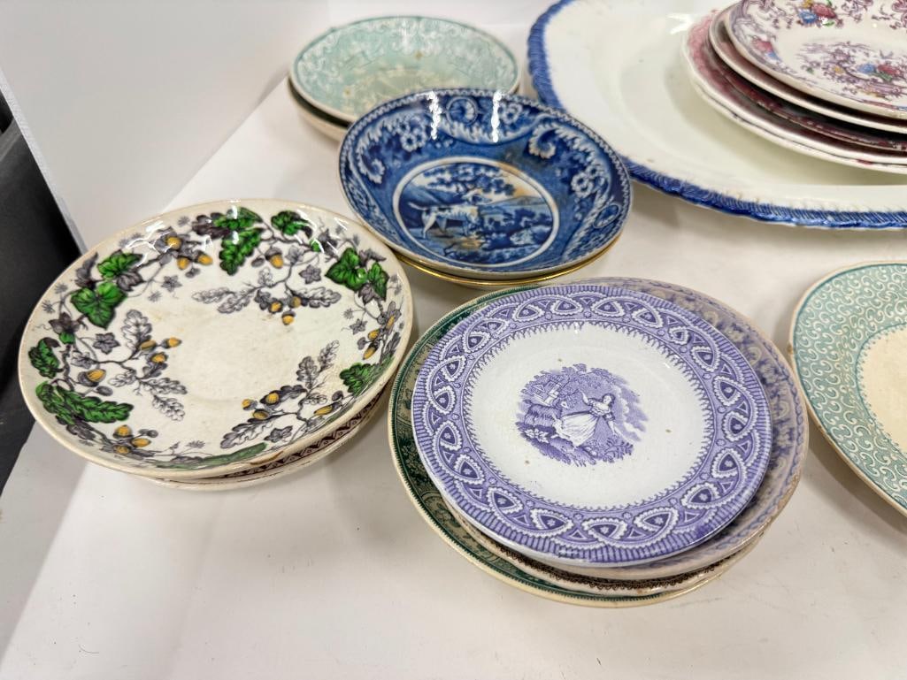 Transferware plates, bowls, etc. - 2