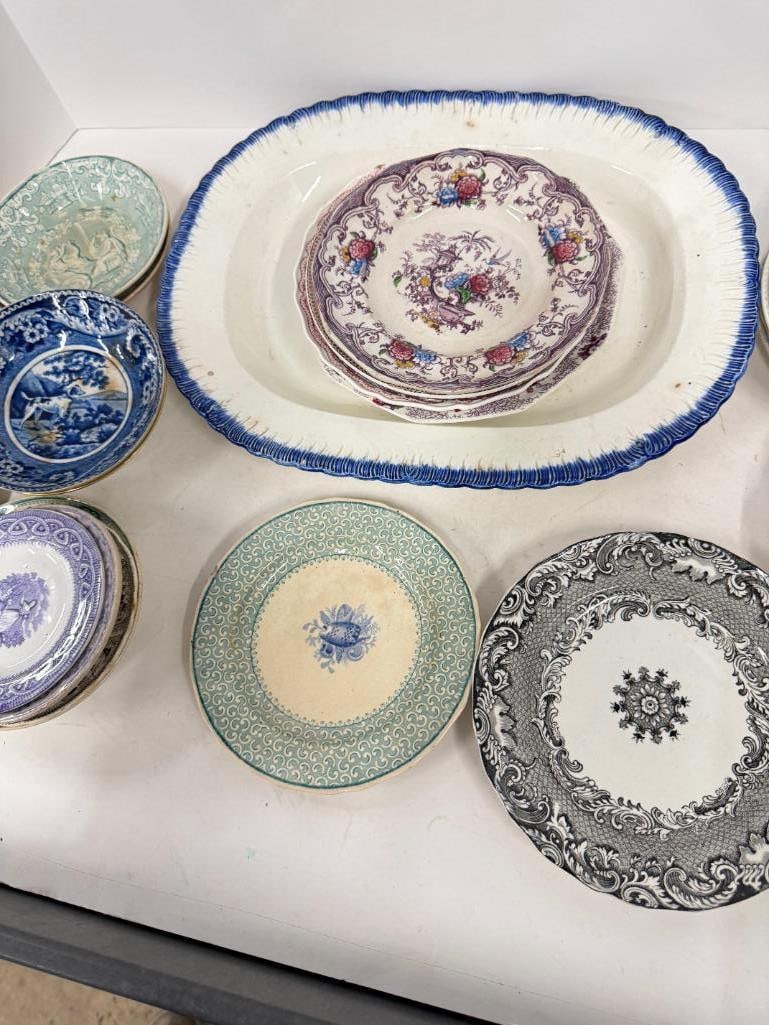 Transferware plates, bowls, etc. - 3