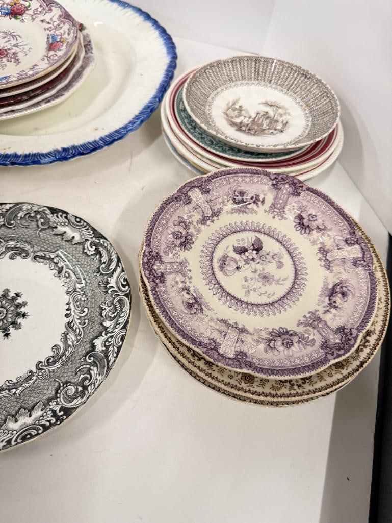 Transferware plates, bowls, etc. - 4