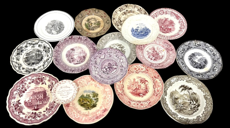 17 Transferware plates (1 of 4)