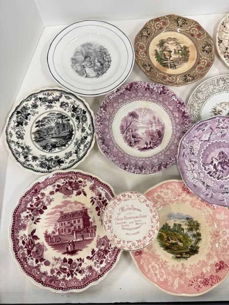 17 Transferware plates - 2
