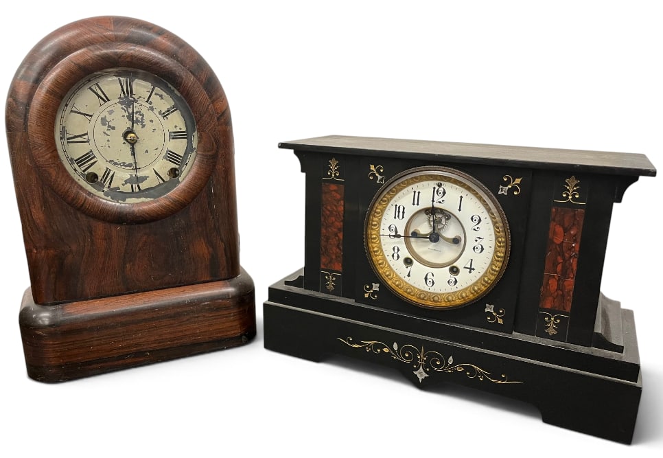 2 Antique Mantel Clocks (1 of 7)