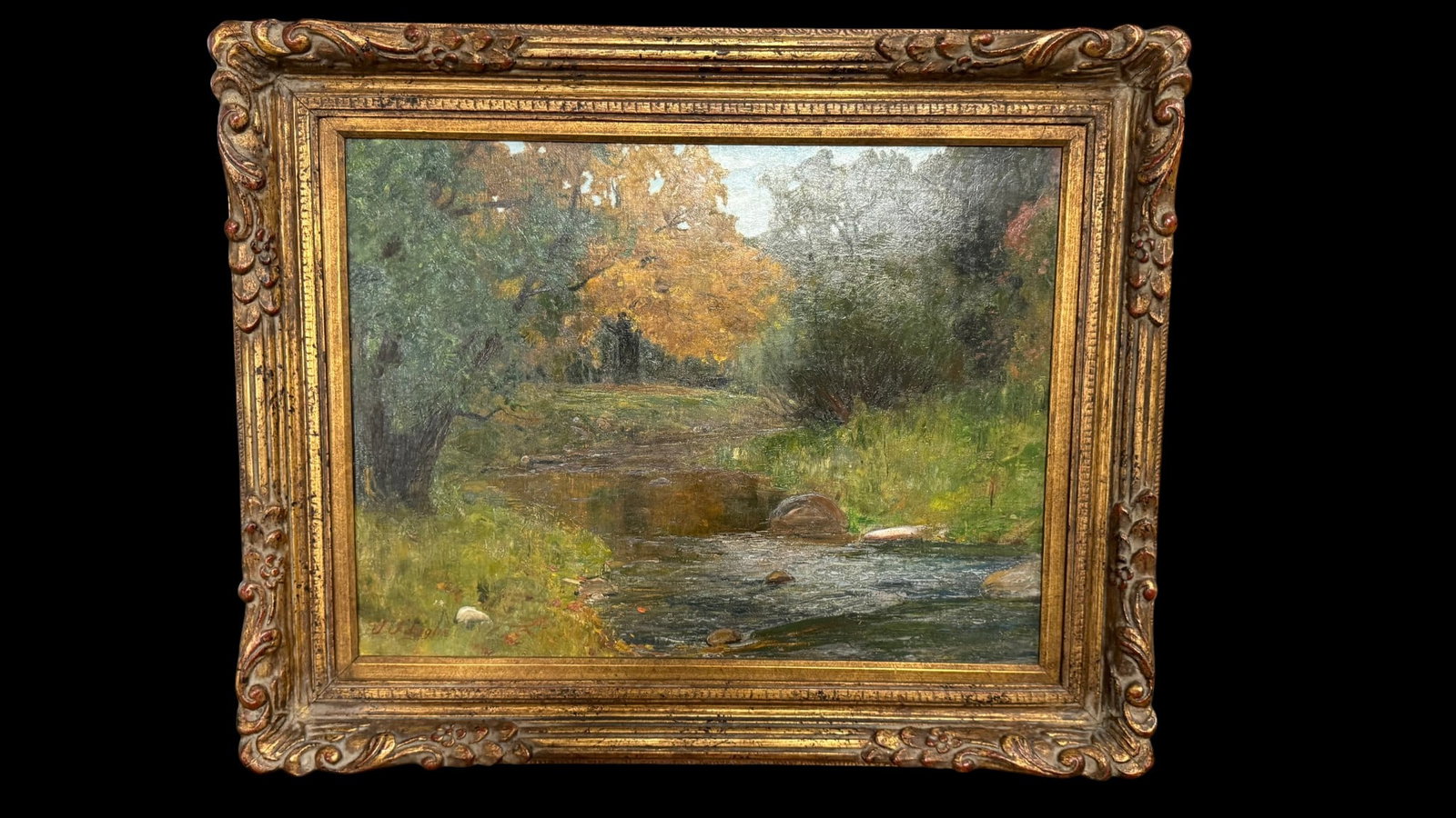 J.J. Inglis signed oil on canvas: J.J. Inglis signed oil on canvas. Approx. 23 x 17.5 inches. Frame approx. 31 x 25 inches.