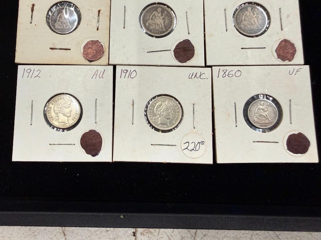 9 U.S. Silver Dimes - 4