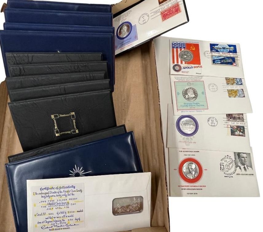 18 Sterling Silver Medal First Day Covers: 18 Sterling Silver Medal First Day Covers.
